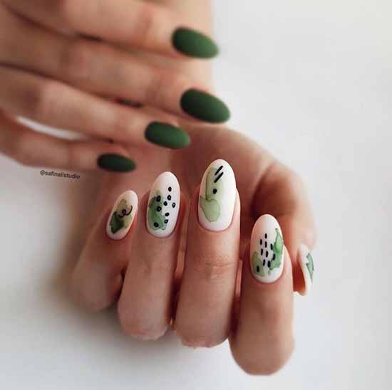 Green manicure 2021: photo of new items with the best nail designs