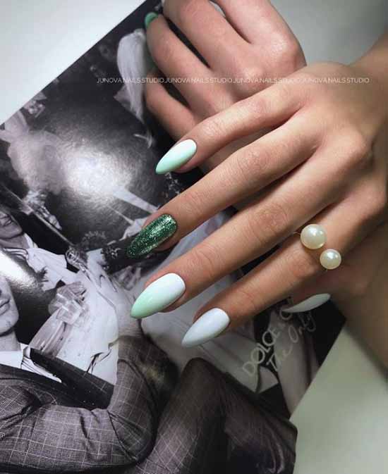 Green manicure 2021: photo of new items with the best nail designs