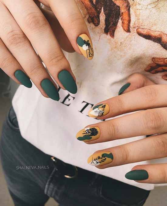 Green manicure 2021: photo of new items with the best nail designs