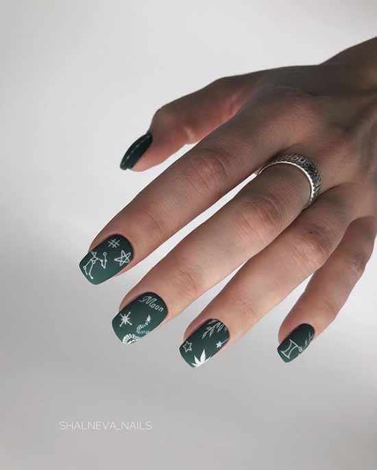 Green manicure 2021: photo of new items with the best nail designs