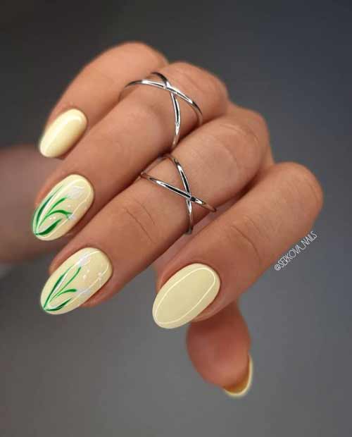 Light yellow manicure