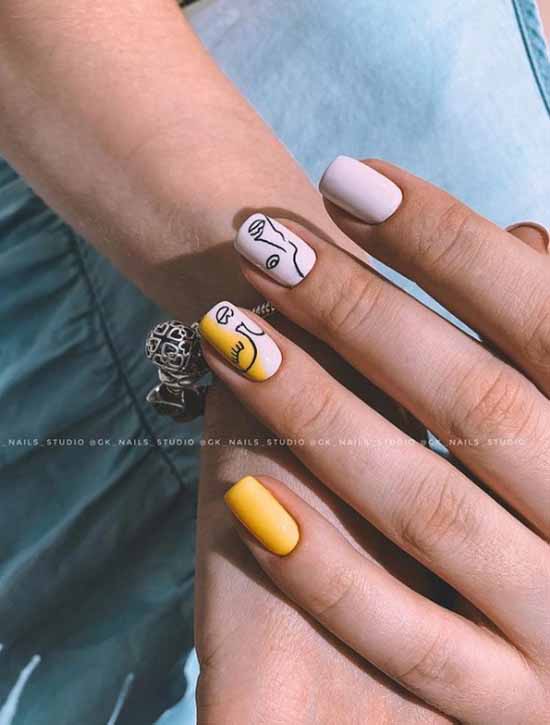 Yellow manicure 2021: photo with the most fashionable design