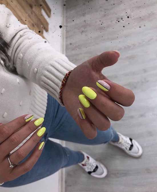 Yellow manicure 2021: photo with the most fashionable design