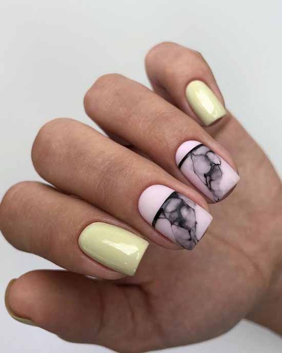 Yellow manicure 2021: photo with the most fashionable design