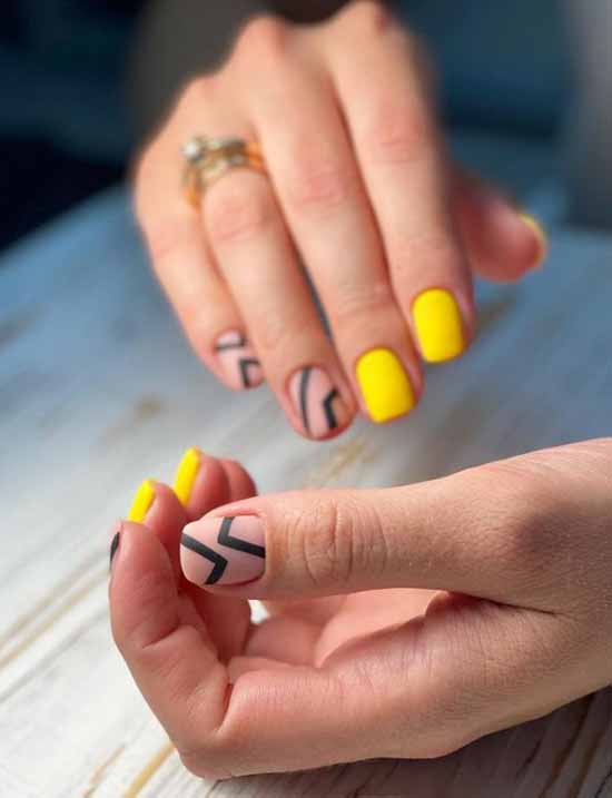 Yellow fashion manicure