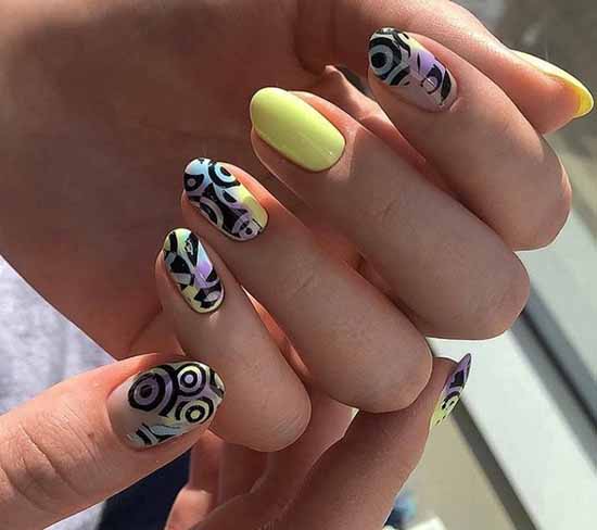 Curseur design ongles jaunes