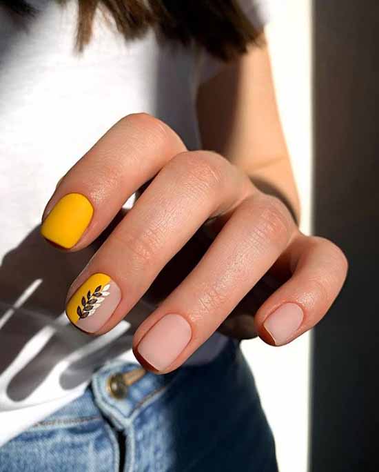 Dark yellow manicure