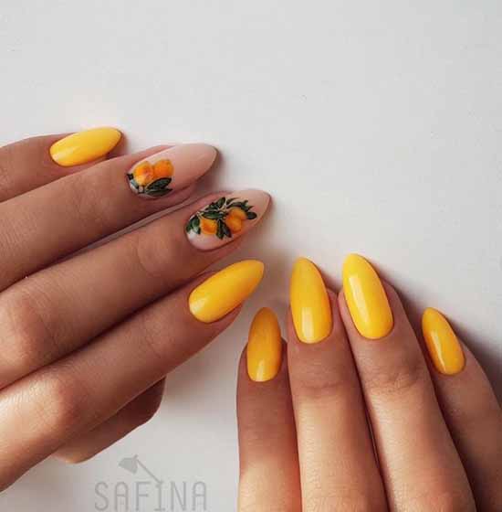 Yellow manicure 2021: photo with the most fashionable design