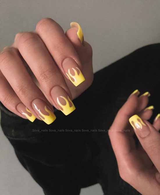 Yellow manicure 2021: photo with the most fashionable design