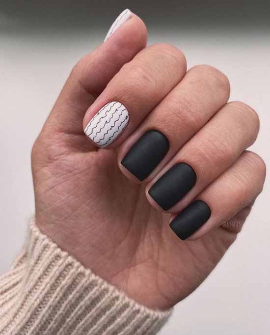 Manucure noir et blanc 2021: photo, top design des ongles
