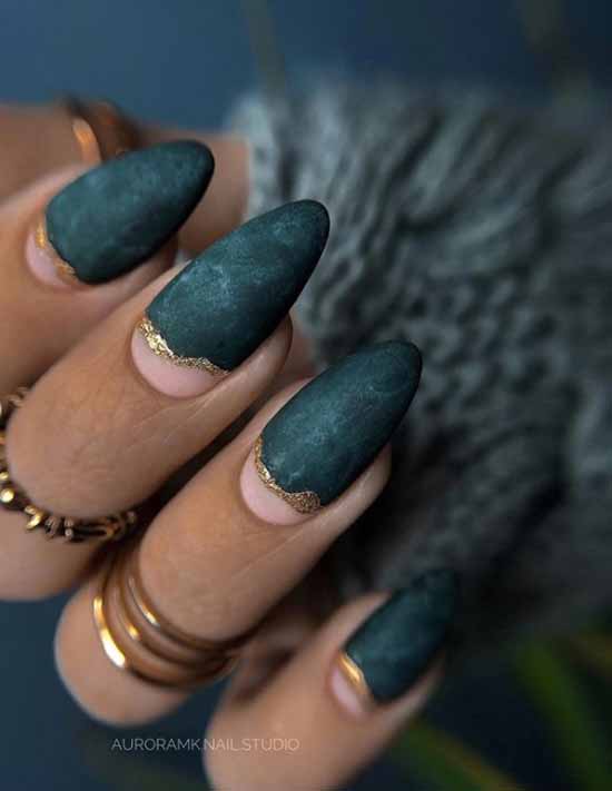 Negative-space matte nail design