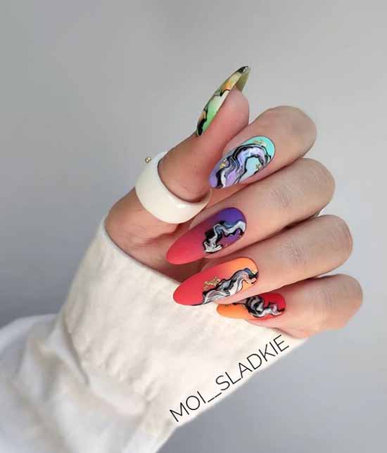 Marble manicure 2021: the most beautiful design, photo