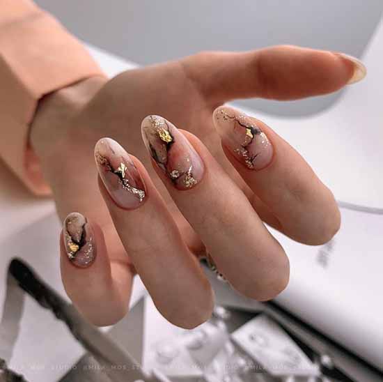 Marble manicure 2021: the most beautiful design, photo