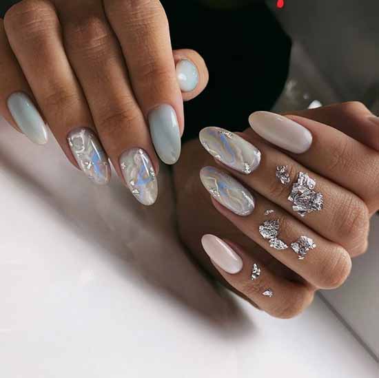 Marble manicure 2021: the most beautiful design, photo