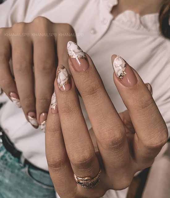 Marble manicure 2021: the most beautiful design, photo