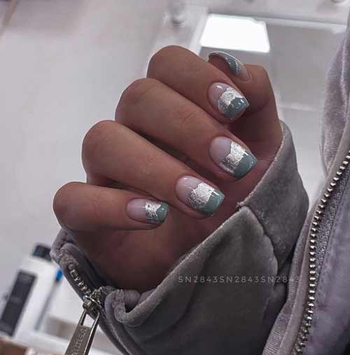 Transparent nails with foil