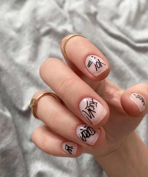 Transparent graffiti manicure