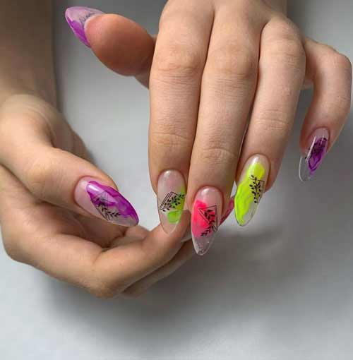 Transparent long nails