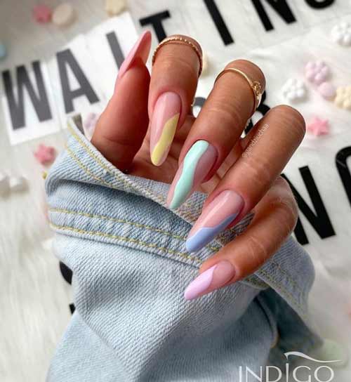 Long nails design negative space