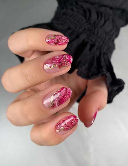 Textures sur ongles transparents