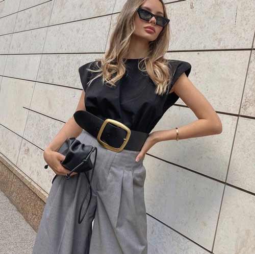 Wide-leg pants with what to wear, photos, ideas for images