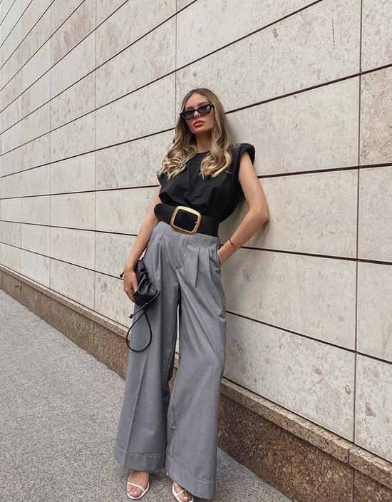 Wide leg pants 2021: what to wear, photos, ideas for looks