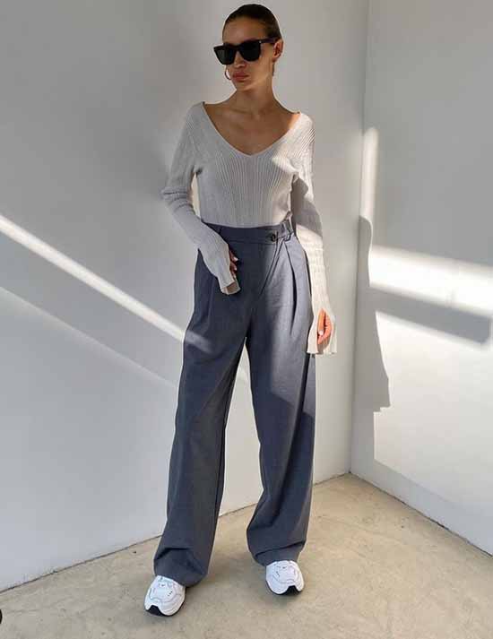 Wide leg pants 2021: what to wear, photos, ideas for looks