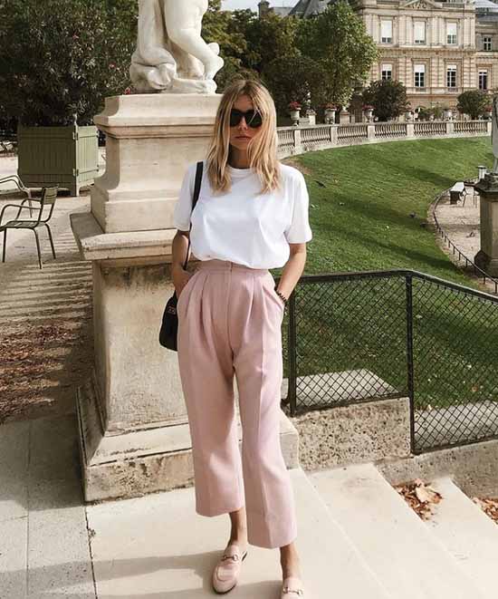 Summer look with wide leg pants