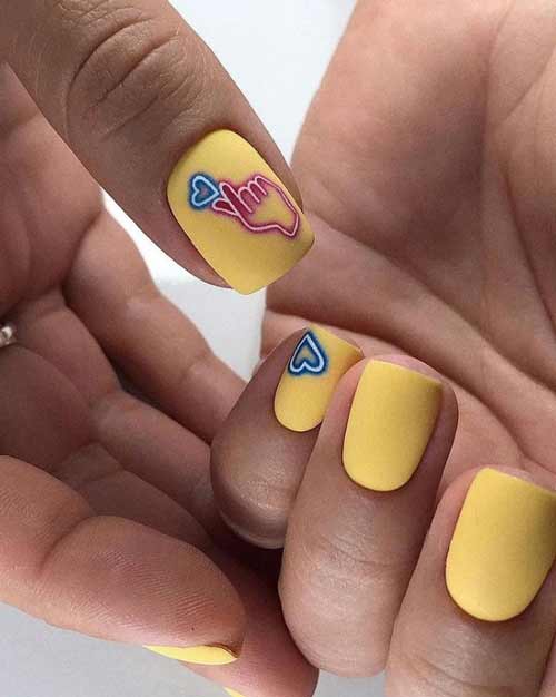 Yellow manicure spring