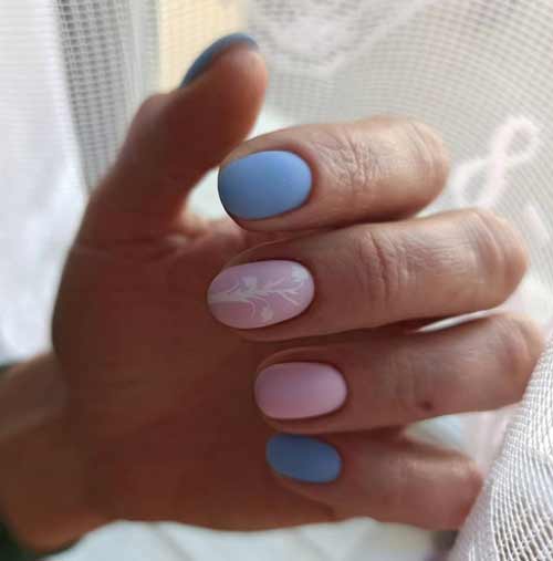 Ongles bleus courts