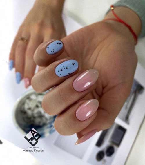 Light blue with quail print