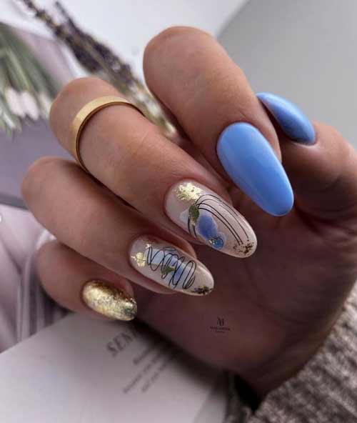 Exquisite manicure with potal foil