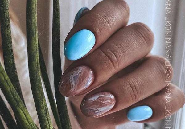 Blue manicure texture