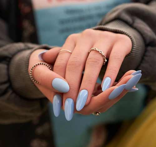 Blue manicure design photo