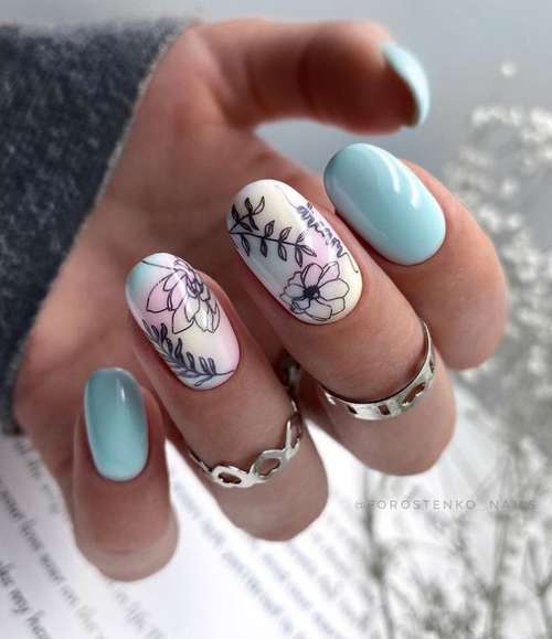 Manicure in blue tones