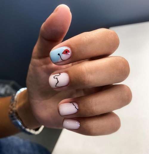 Blue Manicure 2021: Tendances des dessins d'ongles dans les tons bleus