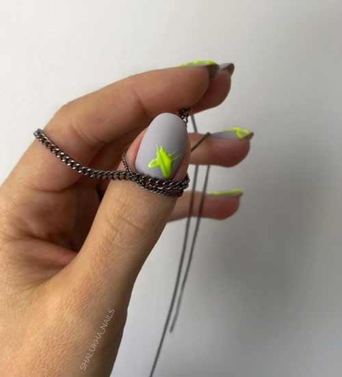 Gray + neon nail designs