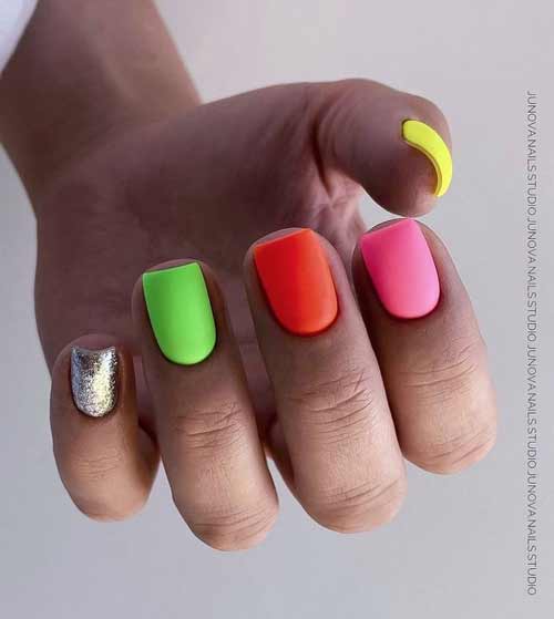 Bright multi-colored manicure