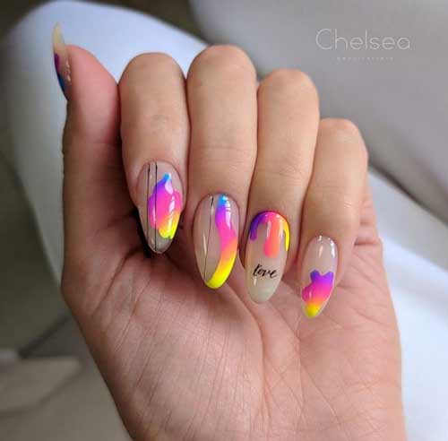 Neon summer nail design