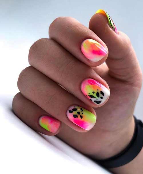 Neon manicure summer design