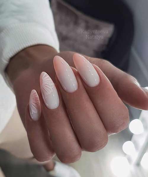 Long nails summer design delicate