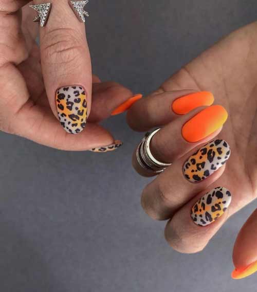 Summer orange manicure