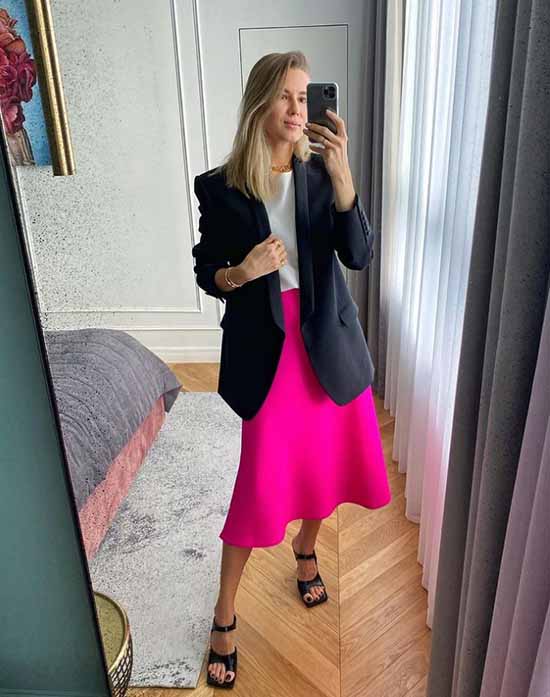 Bright fuchsia skirt