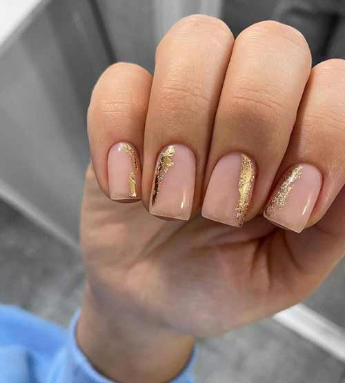 Gold foil on nails