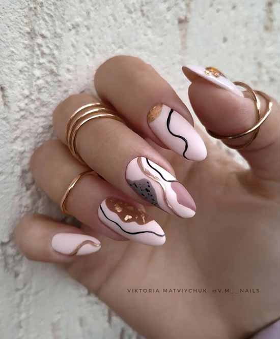 Nude manicure with foil 2021: photos, news