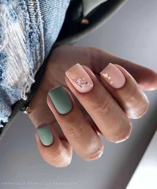 Nude manicure with foil 2021: photos, news