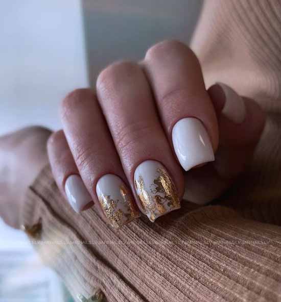 Nude manicure with foil 2021: photos, news