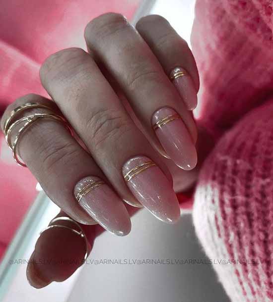 Nude manicure with foil 2021: photos, news