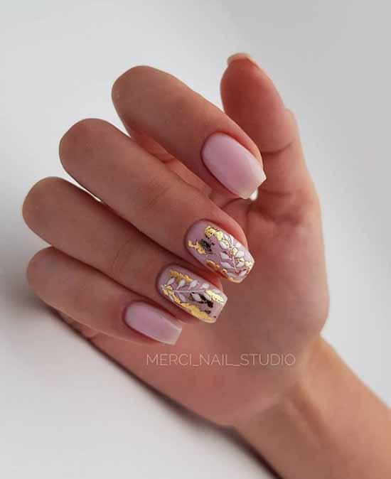 Nude manicure with foil 2021: photos, news