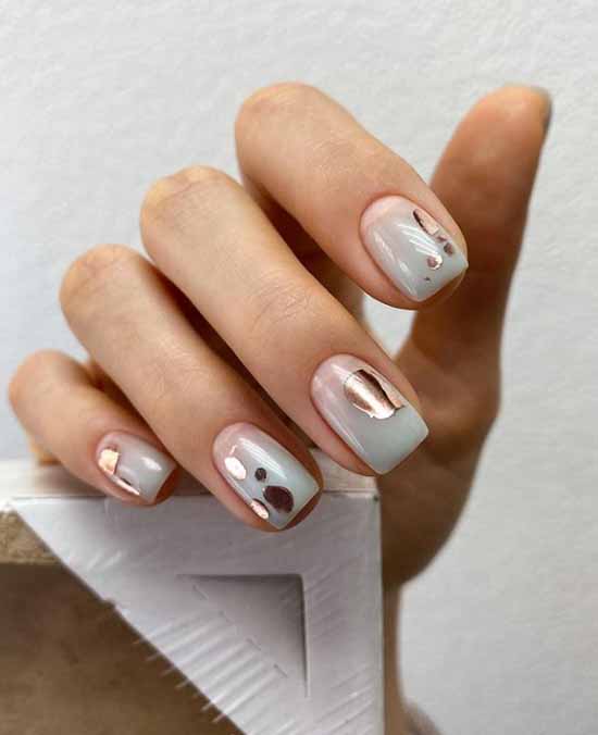 Nude manicure with foil 2021: photos, news